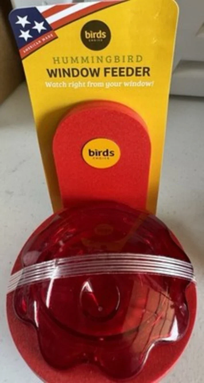 Birds Choice Hummingbird Window Nectar Feeder Recycled Plastic Easy Refill Red